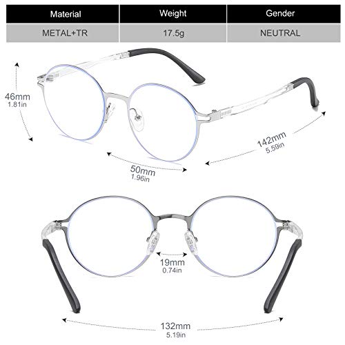 Image of DUCO Blue Light Blocking Computer Glasses, Anti UV Eye Strain Reading Video Eyewear Glasses with Clear Lens W010