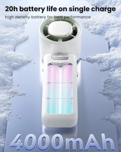 Image of Sevenaire Handheld Portable Fan With Ice Cooling |13500 RPM Hand Fan | 4000mAh USB Rechargeable [Up To 20 hrs], 100-Speed Dial, Powerful Cooling Portable AC Fan for Travel /Office /Makeup, Dark grey