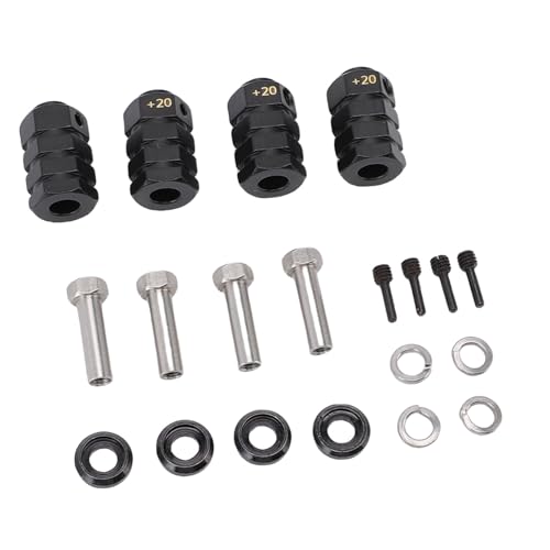 SPYMINNPOO Design del Dado di Blocco Interno in 1/10 RC Combiner di Estensione in Ottone per Auto con Pezzi Impostati per un Combinatore Esteso in Ottone RC, Kit di Combinatori di Finitura Nera