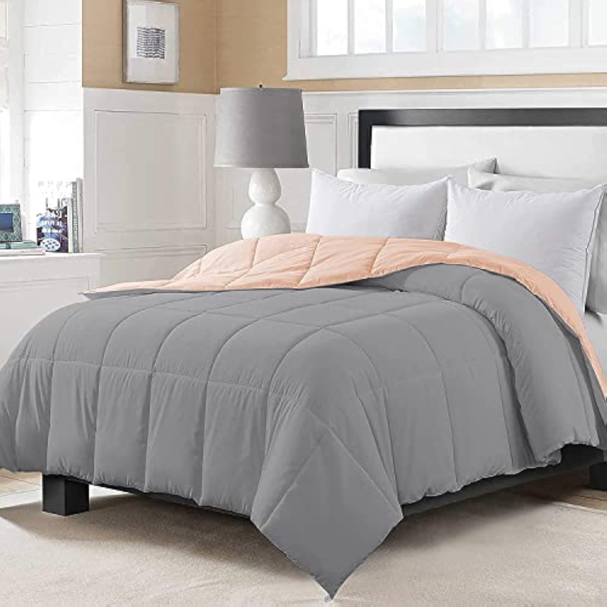 200 GSM Microfiber Fill Reversible Comforter, Single Bed Size