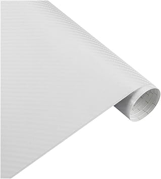 152cm*200cm 4D Carbon Fiber Vinyl Film Car Styling Wrapping Sheet Roll Film Automobiles DIY Car Hood Roof Stickers Accessories | WHITE