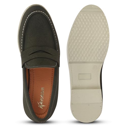 Image of Kraasa Men Premium Driftor 2.0 Block Heel Loafers for Mens, Causals| Lighweight Slip-On's | Soft Cushioned Insole | Super Flexible, Comfortable for Men