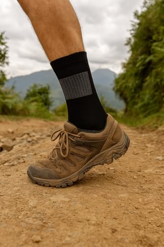 Image of THE. Moze Merino wool Premium Trekking Socks for Men & Women - Cushioned, Breathable, Anti-Blister Hiking Socks for Camping, Backpacking & Outdoor Sports