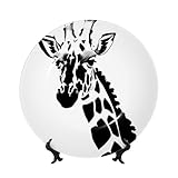decorativo con estampado de jirafa en blanco y negro, 25 cm, apto para microondas, horno y lavavajillas, resistente a arañazos, ideal para decorar la sala de estar, la entrada o como regalo para el ho