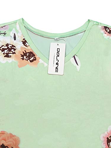 Image of DOLNINE Plus-Size Tops for Women Casual Short Sleeve Color Block T-Shirts