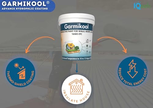 Image of (1kg Solar Reflective Roof Coating | Summer Cool Roof | Heat Resistance Paint | High Sri Terrace Cooling Paint