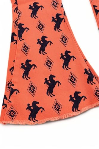 Horse Rider & Aztec Printed Bootcut Pants.3