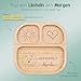 wunderwunsch - Personalisierter Baby Teller mit Saugnapf - Praktisches Kleinkind Zubehör mit Namen - Kinder Teller Rutschfest - Personalisierte Geschenke Geburt