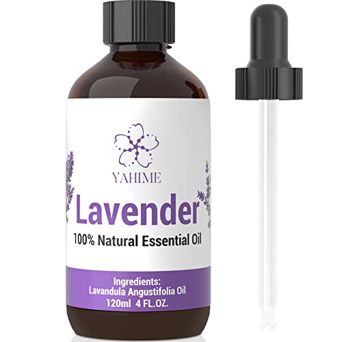 Asakuki Lavender Oil Essential Oil, 4 Fl. Oz Natural Grade Oils For Diffuser, Home, Candle & Soap Making, Yahime Infinite Series #TOP4
