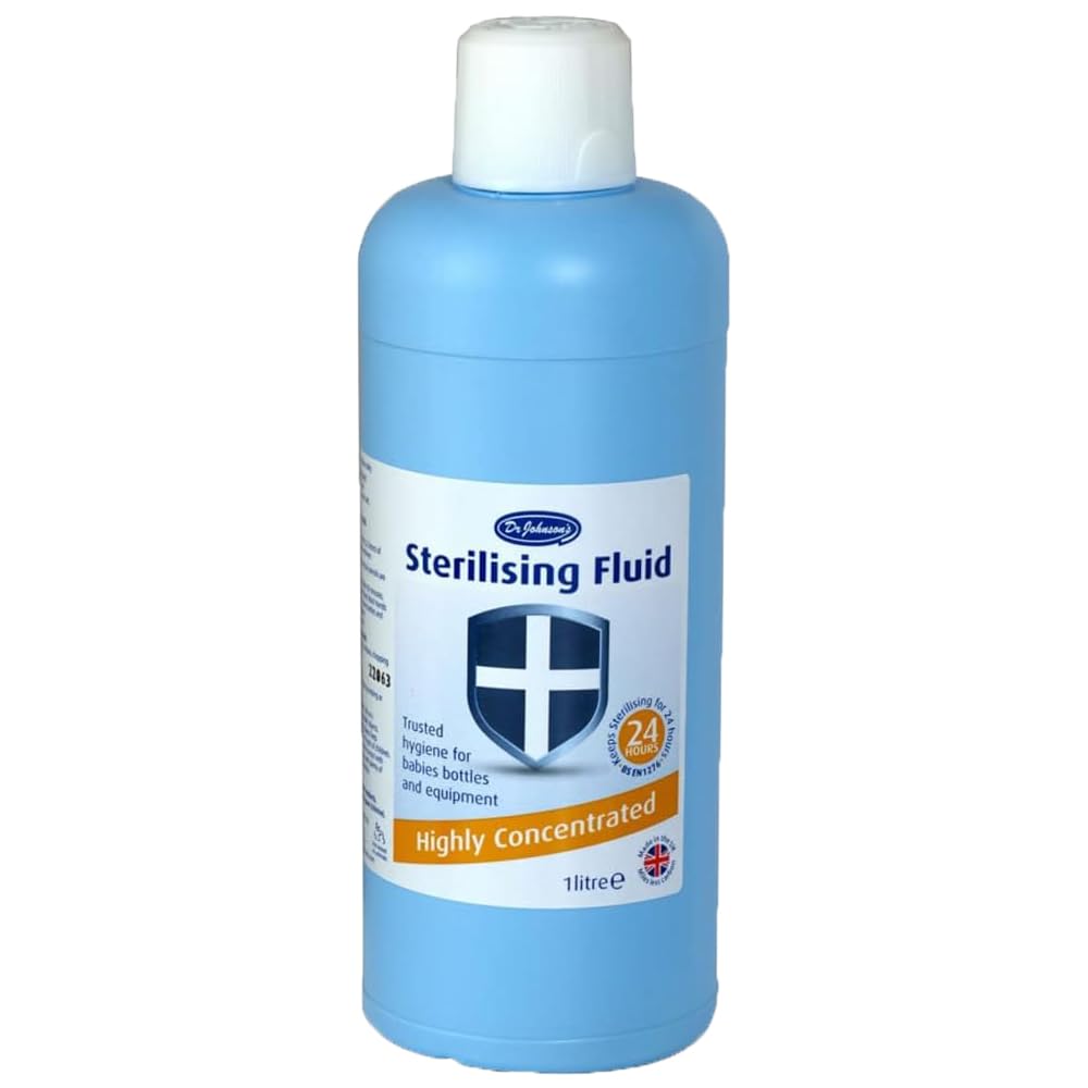 Dr Johnsons Highly Concentrated Sterilising Fluid 1L Pack of 1 Multipurpose Household Baby Bottles Industrial Equipment Desinfectant with Welari Thank You Card | (1pack) (1litre)