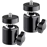 K&F Concept Mini Tripod Ball Head 2 Pack 360° Rotatable for DSLR Camera HTC Vive Tripods Monopods Camcorder Light Stand Speedlight,Max.Load 3.30lbs