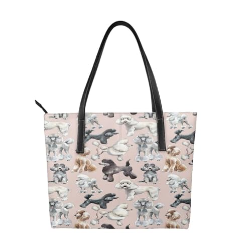 Sac de travail léger contre la pluie avec motif caniche chic