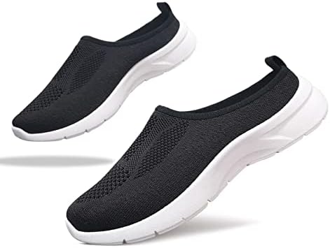 MANXING Women's Mules & Clogs Breathable Slip On Sneakers Mules for Women Flats House Slippers for Women