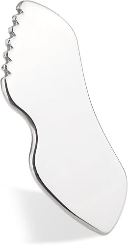 TISKO Stainless Steel Gua Sha Scraping Massage Tool, Myofascial Release and Soft Tissue Massage Tool, Ergonomic Muscle Scraper for Face, Neck, Back, Shoulders, Arms, Legs and Body Care