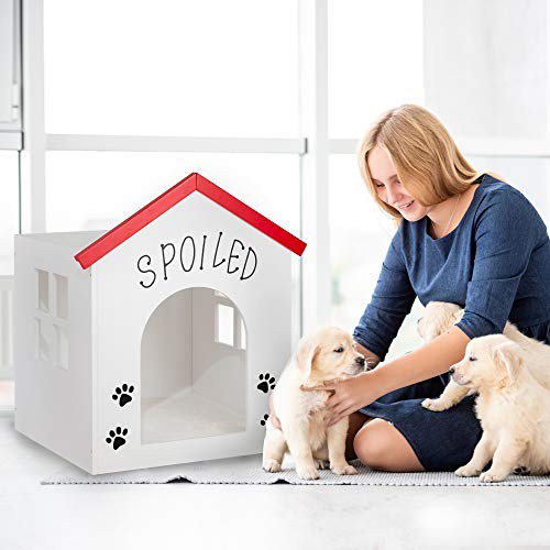 Elegant Home Fashions White Pet House with Paw Design (PET-987) - Image 3