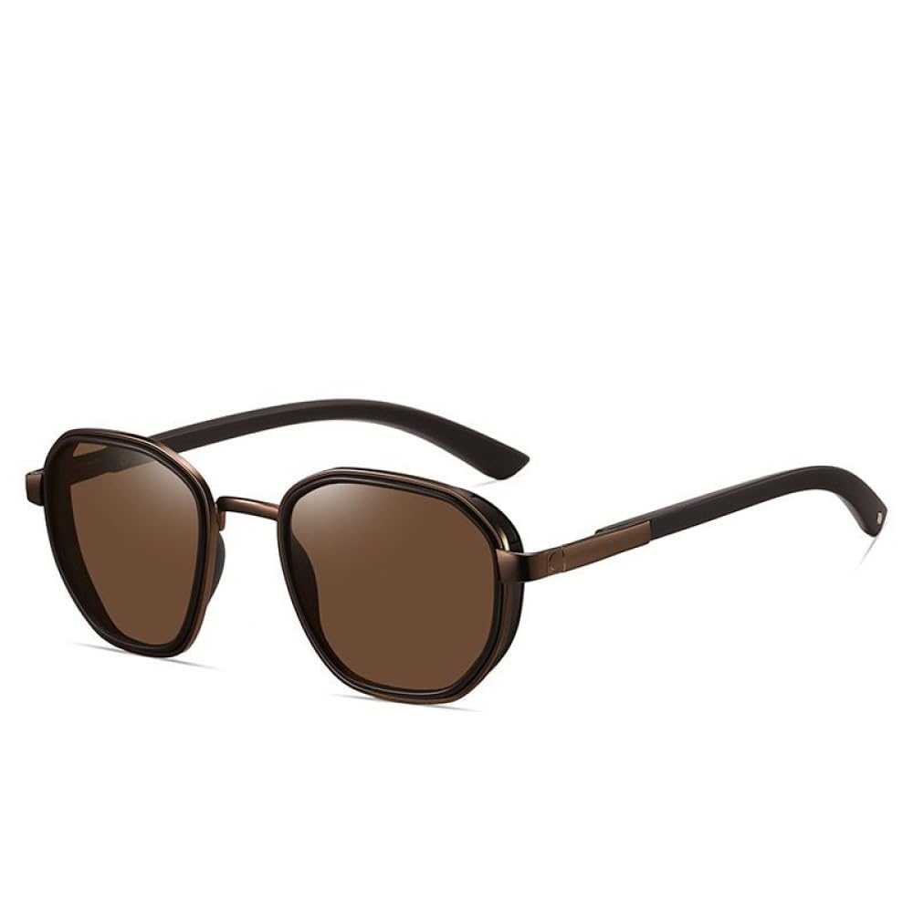 Klassische Sonnenbrille für Herren, oval, blendfrei, für Reisen, Angeln, Radfahren, Mpty203 Brown, Einheitsgröße