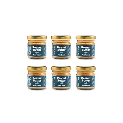 The Buttery – Peanut Butter Pure Cream/Crema de Cacahuete Suave, 100% Cacahuete Alto Oleico Saludable, Sin Aceite de Palma ni Azúcares Añadidos ni Gluten - 40g | 6 PACK