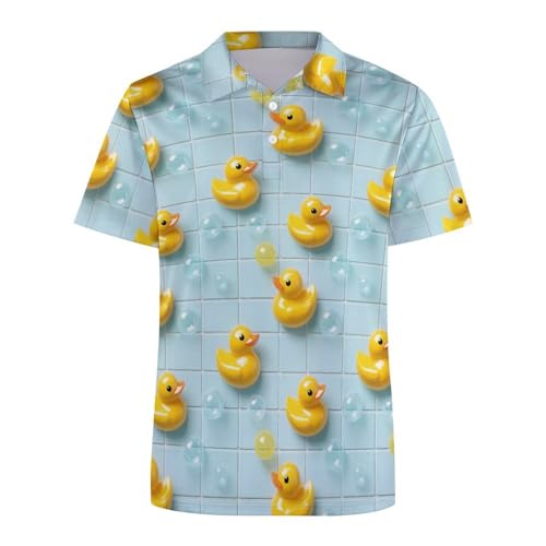 Polo de golf pour homme à manches courtes imprimé canards
