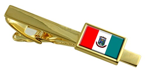 Pisacorbatas de oro con bandera de Minas Gerais elegante accesorio formal para traje masculino