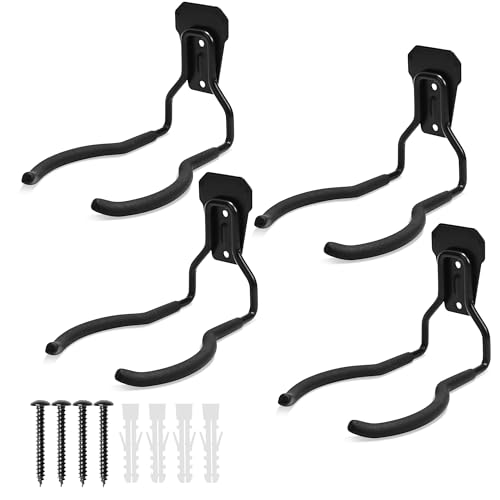 Heevir Garden Power Tool Hanger - 4Pcs Steel String Trimmer Holder Wall Mount, Grass Trimmer Organizer, Weed Eater Rack Garage Storage Hook for Weed Wacker, Leaf Blower and Other Lawn Equipment by Heevir - Used condition - US$22.23