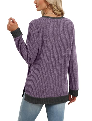 Image of Sampeel Long Sleeve Shirts for Women Tunic Sweaters Fall Fashion Outfits | Sweaters for Women, Early Fall Fashion Must Haves 2026, Long Tunic Tops, Vacation Outfits, Autumn, Plus Size Blouses