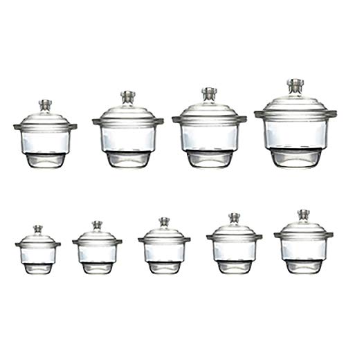 Kimlab 120Mm / 5" Glass Vacuum Desiccator Jar, Lab Dessicator Dryer With Porcelain Plate, Ground Glass Stopcork #TOP2