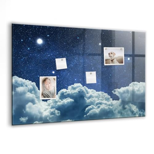 Planning quotidien en verre trempé ciel nocturne 90x60cm pour organiser la vie de famille