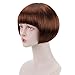 FREE BEAUTY Brown Short Bob Flapper Cosplay Wig-Synthetic Costume Women's Natural Looking Halloween Party Christmas Bangs Wigs
