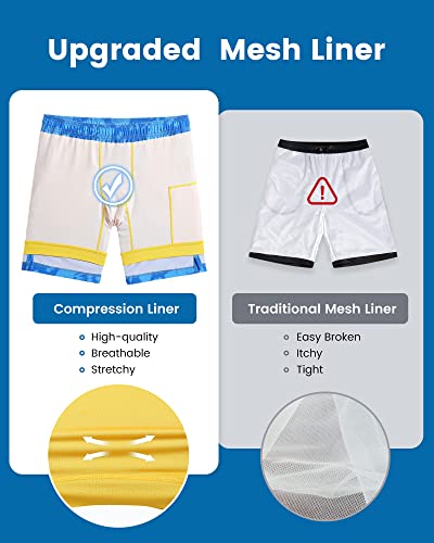 Image of maamgic Mens Swim Trunks with Compression Liner 7 Inch Inseam Mens Bathing Suit Quick Dry Swimming Trunks Swimsuit