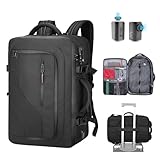 SWICKY RICOOI Vacuum Backpack,60L airback backpack with pump,USB Charging Port,Anti-Theft,Water Resistant,Vacuum Compression Bag for Laptop,travel,Business,College,Camping(C)