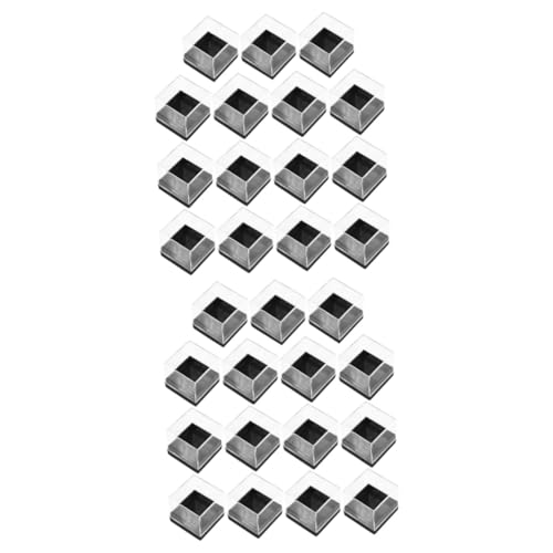 HOOTNEE 30 Pcs Mineral Standard Box Display Case Plastic Specimen Holder Transparent Mineral Showcase Specimen Case Mineral Sample Case Display Container Specimen Container