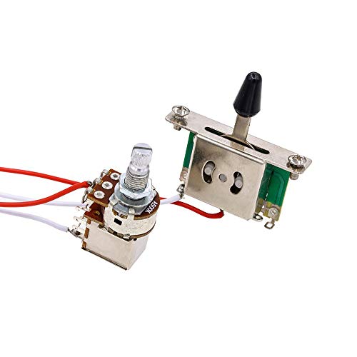 MUPOO Electric Guitar Wiring Harness Prewired Kit 3 Way Toggle Switch 500K Pots for Electric Guitar with 2 Humbuckers - Thumbnail 5