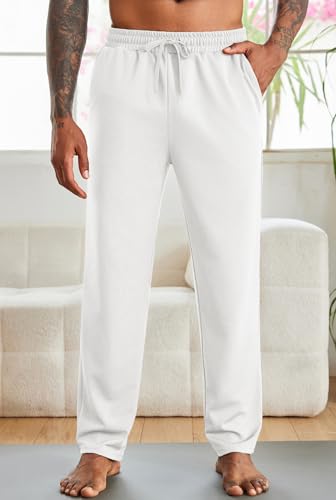 COOFANDY Men's Yoga Sweatpants Open Bottom Lightweight Sweat Pants Drawstring Athletic Lounge Pants with Pockets2