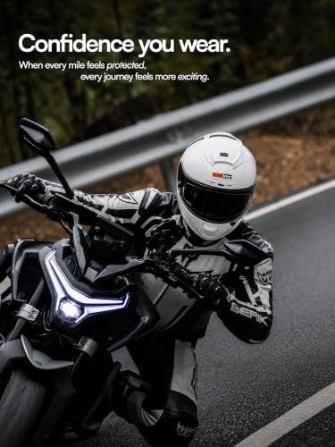 Image of HEADFOX H4 BRO1 Bluetooth Helmet for Men | DOT Certified Full Face Bike Helmet with Strap-On Bluetooth | Calls, Music, Voice Assistant | Matte & Glossy