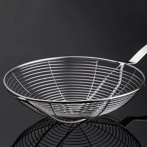 Orret Home Metal Saplı Güçlendirilmiş Gövdeli Tel Kevgir – Paslanmaz Çelik Süzgeç, Derin Süzek, Kızartma ve Haşlama İçin İdeal, Isıya Dayanıklı Mutfak Gereci (17 Cm)