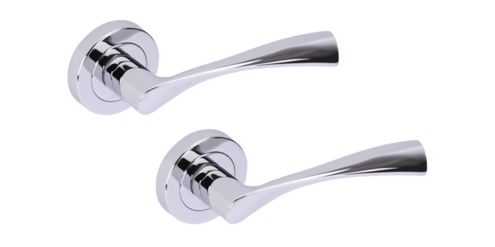 Hunta HANDLEZONE® Zena Lever On Round Rose Door Handles, Internal Passage Latch Handles, 1 Set - Polished Chrome — image 1