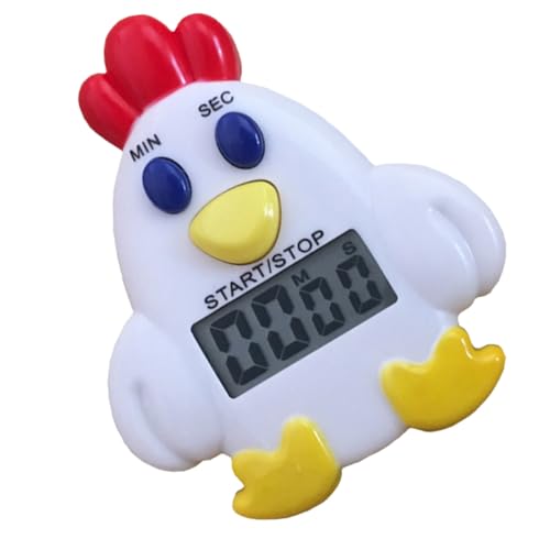 GRIRIW Temporizador de Cocina Electrónico con Forma de Pollo Temporizador de Cuenta Regresiva para Hornear Recordatorio de Cocción para Estudiantes Portátil Batería Incluida Adecuado