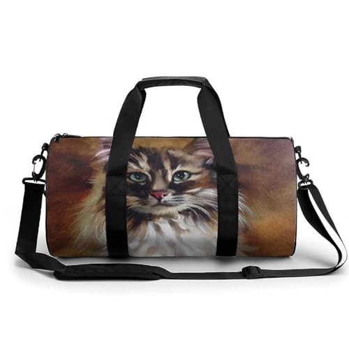 Sac de voyage chat peinture idéal pour votre prochain week-end et randonnée