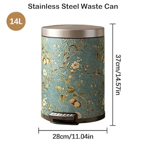 Amazon.com: Elegant Blue PU Leather Trash Can - 10L Antique Style