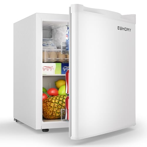 46L Mini Fridge 7-Level Adjust Thermostat of Small Table Top Fridge White