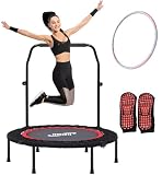 ZENSUKYE Trampolín de Fitness Portátil, Trampolín Profesional Fitness de 40 Pulgadas, con Mango Ajustable, Hula Hoop,...