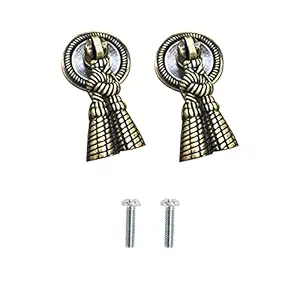 VOLO  Brass Antique Cabinet Knob Pull Handle (Jn-120, Pack of 2 Pcs, Gold Finish)