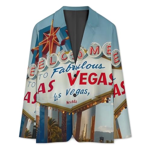 Welcome to Fabulous Las Vegas Mens Suit Jacket Lapel Blazers V Neck Button Business Coat Tuxedo for Wedding Party3