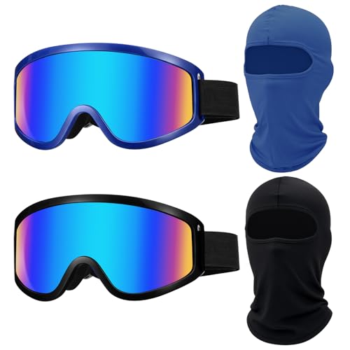 Image of Chicingyou 2 Pack Dirt Bike Goggles with 2 Balaclava Masks, Atv Motocross Motorcycle Goggles, UV Protection for Men Women