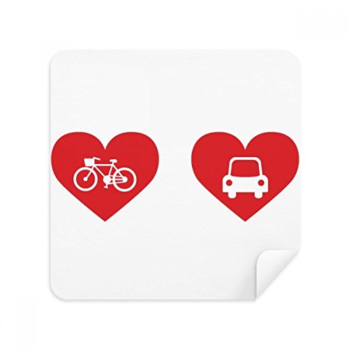 Téléphone écran cleaner vélos coeur rouge en tissu suède pour vos déplacements