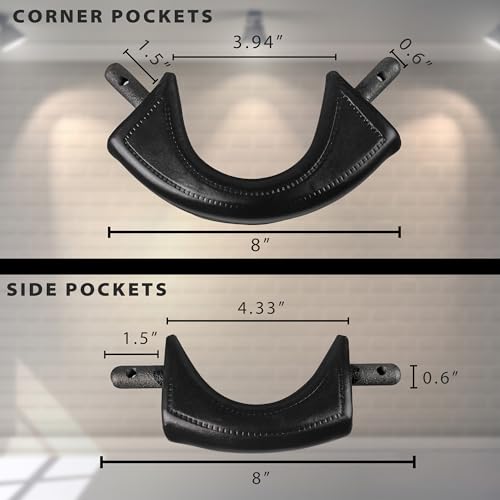 image for Collapsar Pool Table Pockets,Leatherette Billiard Pockets Set of 6,Rep