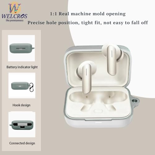 Image of WELCROS Soft Silicone Case Cover Compatible for Realme Buds Air 7 | 7 Pro (White, Combo)
