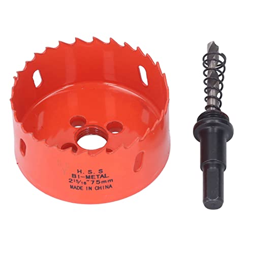 Sierra perforadora bimetálica de acero de alta velocidad, herramienta de corte con cenador para madera y PVC (2-15/16' (Hakam))