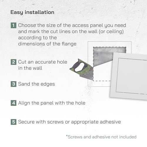 Vent Systems 150 x 150 mm ABS Kunststoff Revisionsklappe - Gipskarton, Trockenbau und Rigips Revisionsklappe - Weiß Abdeckung - Stromkasten Revisionstür - Serviceklappe für Haus, Garage, Wohnhaus