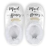 DOMIKING Maid Of Honor Wedding Bride Slippers Bridesmaid Bridal Home Shoes for Kids Boys Girls M